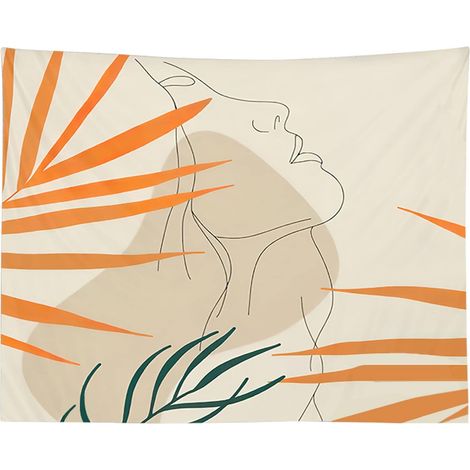 Tapisserie, filet de tissu de fond de tapisserie minimaliste, tapisserie de chevet de dortoir de chambre à coucher de tissu de mur décoratif de pièce (59 47inches) (1/5)