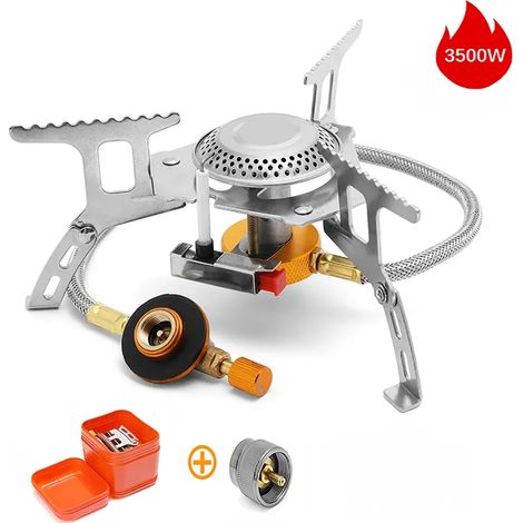 Réchaud à gaz de camping coupe-vent, brûleur touristique d'extérieur, chauffage puissant, réchaud de tourisme, fourneau portable, fournitures et équipement de pique-nique, réchauds de cuisine portable (1/5)