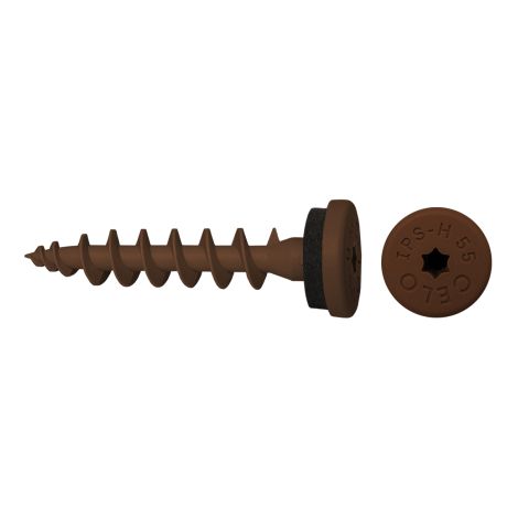 Vis cheville pour isolant IPS-H - Ø 3.5 x 55 mm - Marron sépia - Boite de 50 - CELO - 9M55IPSH
