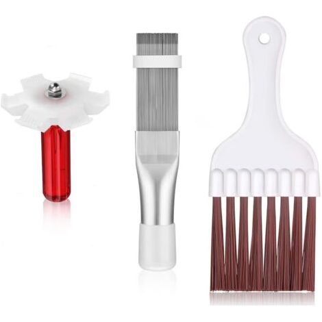 QORVA-3 pièces Brosse de nettoyage pour réfrigérateur Brosse à condensateur Peigne à ailettes Brosse de nettoyage pour condenseur Brosse de nettoyage de l'air pour le nettoyage des lamelles du condens (1/5)