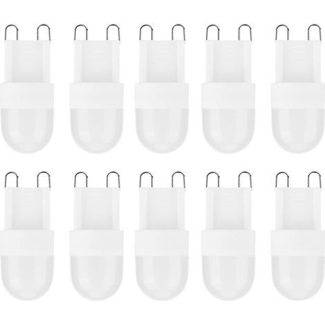 Lot de 10 ampoules LED G9 de 1,5 W à deux broches pour la maison, la chambre, le bureau, les lustres, les plafonniers et les appliques murales (220 V). (1/5)