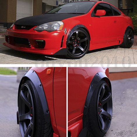 Universal fender flares for cars, SUVs and off-road vehicles universal decorative fender flares and mud flaps.