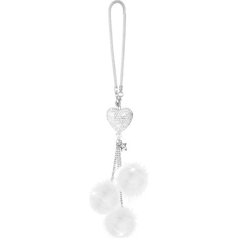 Décoration de voiture à suspendre, ornement pailleté, porte-clés/breloques pour rétroviseur intérieur, ensemble de pendentifs décoratifs en cristal pour couple, Saint-Valentin (blanc) (1/5)