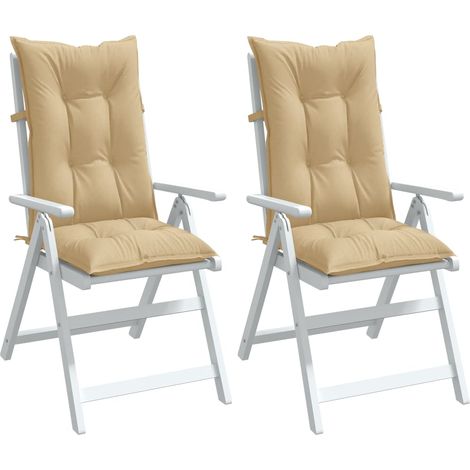 Hochlehner-Auflagen 2 Stk. Melange Beige 120x50x7 cm Stoff