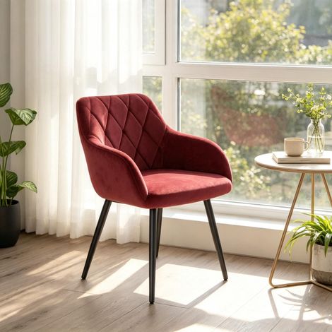Chaise rembourrée avec accoudoirs pour salle à manger, fauteuil design confortable multifonction pour salon, chambre et coin détente (1/5)