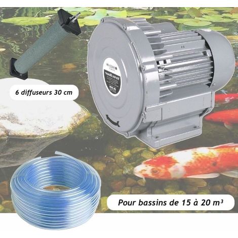 Kit Pompe à Air Vortex Turbine 15000 l/h + 6 diffuseurs 30 cm Pour Bassins De Jardin (1/5)