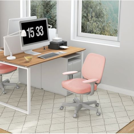 Silla de oficina ergonómica giratoria, regulable en altura, rosa HAVRYA (1/4)