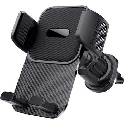 Soporte para teléfono de voz de calidad militar con rotación de 360 ​​grados para rejillas de ventilación, compatible con teléfonos inteligentes iPhone y Android, color negro