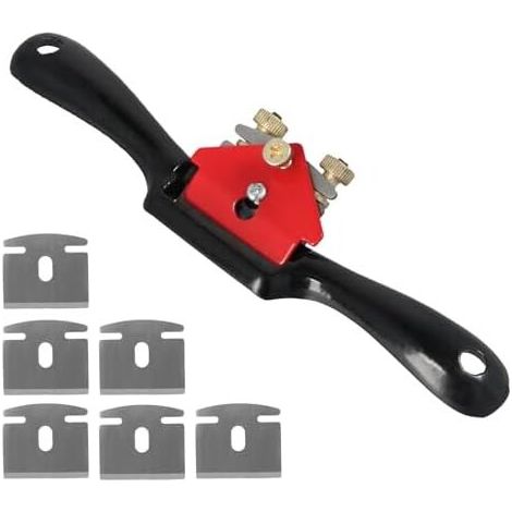Adjustable Hand Edge Planer, Wood Spoke Shave with 6 Replacement Blades, Plane Wood Hand Planer, for Planing Woodworking Tools