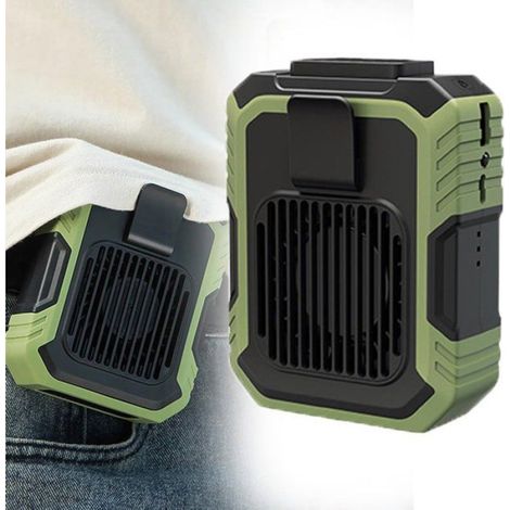 Ventilateur de ceinture portable 2025 - 3 vitesses - Mode turbo 16 000 tr/min - Avec lampe torche LED(Légumes)