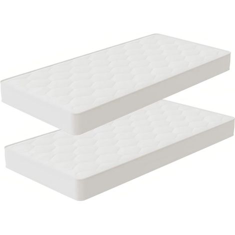 Lot de 2 Matelas 90x190cm - Épaisseur 10 cm - Matelas Mousse pour Lit d'Adulte et d'enfant - Zones de Confort Mousse Adaptative (Deux Matelas)