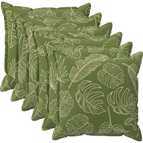 Kissenbezug 6 stk. HOUTEN Blattdesign 70 x 70 cm Polyester vidaXL