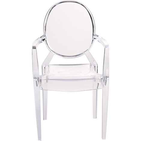 Fauteuil miniature en plastique transparent pour maison de poupée 1/6, meuble modèle avec chaise, accessoire de décoration. (1/5)