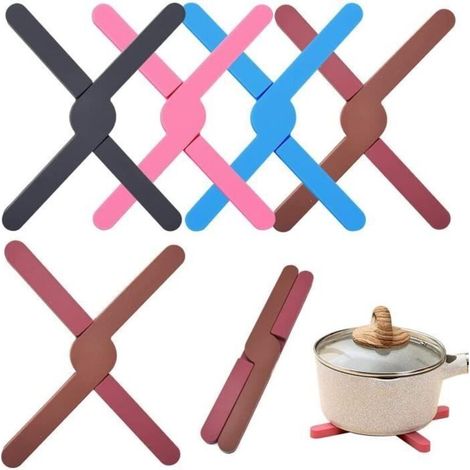 Dessous de plat pliable - Noname - 5 Pcs - Silicone - Résistant à la chaleur - Antidérapant (1/4)
