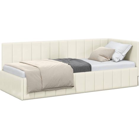 Maison Exclusive - Cornice del letto ad angolo Crema 80 x 200 cm Velluto (1/5)