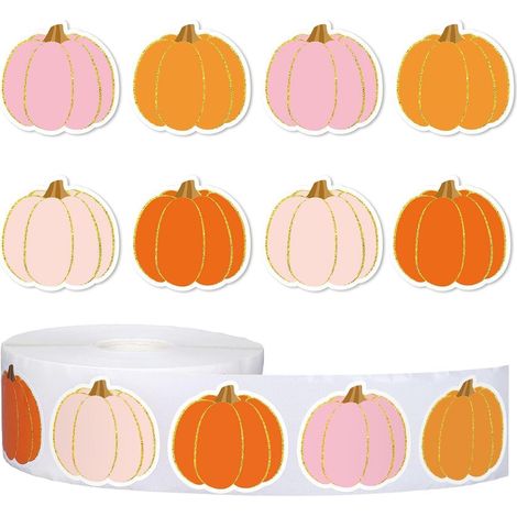 Herbst Aufkleber 500 Stück Kürbis Deko für Kinder & Party (1/4)