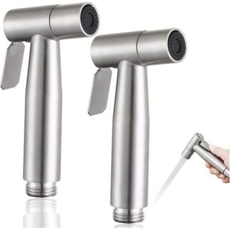 Lot de 2 pulvérisateurs de bidet en acier inoxydable, douchette WC pour hygiène personnelle et toilette, plusieurs couleurs disponibles (1/4)