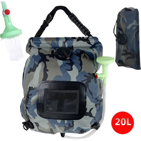 20 l tragbare Camping-Duschtasche – faltbare solarbeheizte Duschtasche mit abnehmbarem Schlauch und Duschkopf, für Camping, Wandern, Reisen, Strand (1/4)