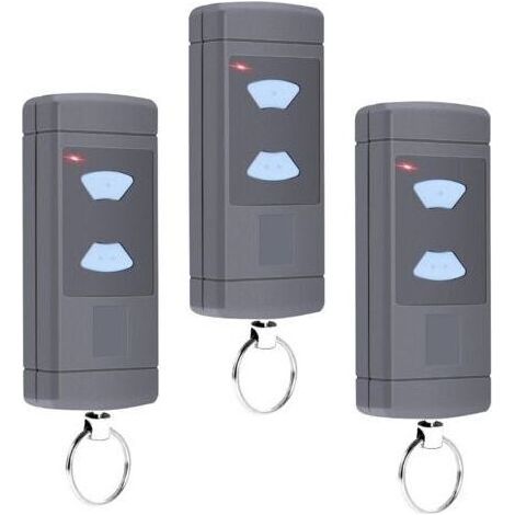 Lot de 3 émetteurs manuels compatibles avec Hörmann 868,3 MHz - Pour porte de garage Hörmann HSE2-868, HSM4-868, HS4-868, 3 canaux (1/5)