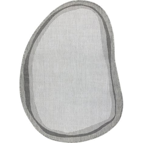 ORGANIC 2125 Sisalteppich Stein Ecru / grau – natürliche, moderne unregelmäßige Form beige 240x330 cm