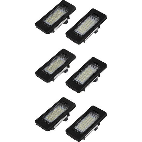 Lot de 3 paires d'ampoules LED 24 3528 sans erreur pour éclairage de plaque d'immatriculation BMW Série 5 E39 E60 E61 E90 (1/5)