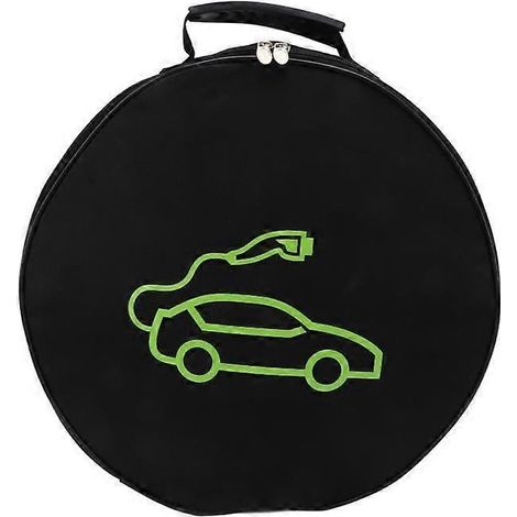 Sacoche noire individuelle pour câble de démarrage de voiture, organisateur de câbles, comprend un câble pour véhicule électrique (rond). (1/5)