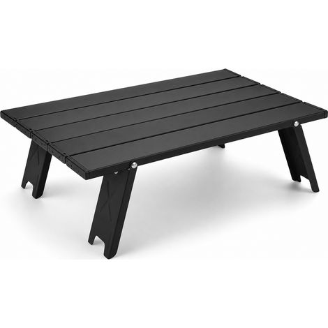 Table pliante de camping ultra légère en aluminium noir 35 cm (1/5)