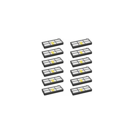 Confezione da 12 filtri per aspirapolvere robot iRobot Roomba 800, 850, 851, 860, 865, 866, 870, 871, 876, 880, 885, 886, 890, 891, 896, 900, 960, 966 e 980 - set di ricambi e accessori - Crezuo