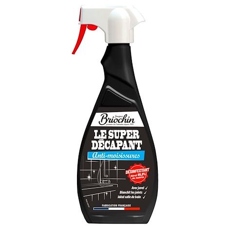 Spray anti-moisissures 500 ml – Formule concentrée 4 en 1 – Élimine moisissures et traces noires – Désinfecte et blanchit salle de bain – Maison Briochin