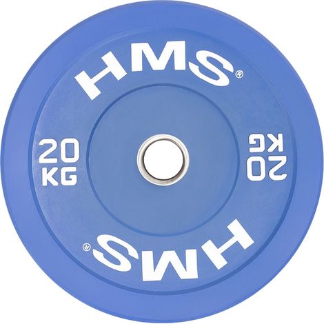 Disco de peso olímpico con parachoques azul de 20 kg