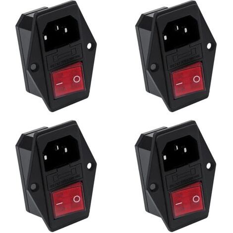 Pair MSBD 4 interrupteurs à bascule 10 A 250 V, prise encastrée pour imprimante 3D avec fusible 10 A (1/5)