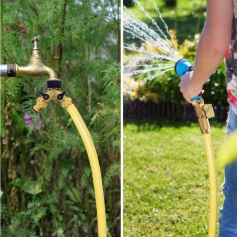 Raccord Y pour Tuyau d' arrivée d'eau ,Compatible avec Le système de connecteur de Tuyau d'arrosage 1/2 Pouce Étiquette (1/4)