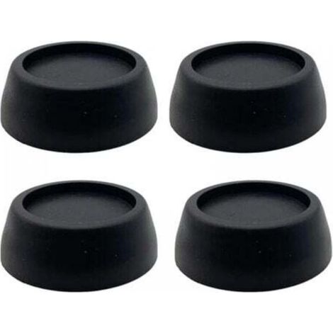 4pcs Pieds de lave-linge noirs, tapis anti-vibration, pieds anti-bruit Pieds de lave-linge et lave-linge séchant en caoutchouc anti-vibration (1/4)
