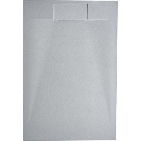 Plato de ducha minimalista con desagüe SMC efecto piedra natural 80 x 120 x 3 cm gris Azzurro