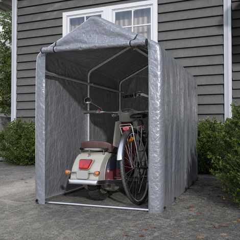 Abri vélo extérieur 100x187x160cm en PE, garage extérieur étanche avec cadre en acier et protection UV,gris