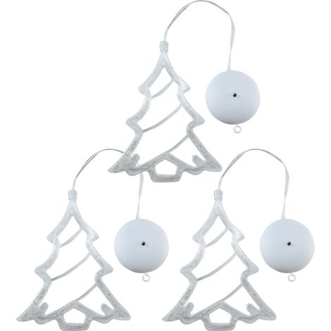 Lot de 3 guirlandes lumineuses,30 LED multicolores,ventouse crochets,fenêtre porte Noël (1/5)