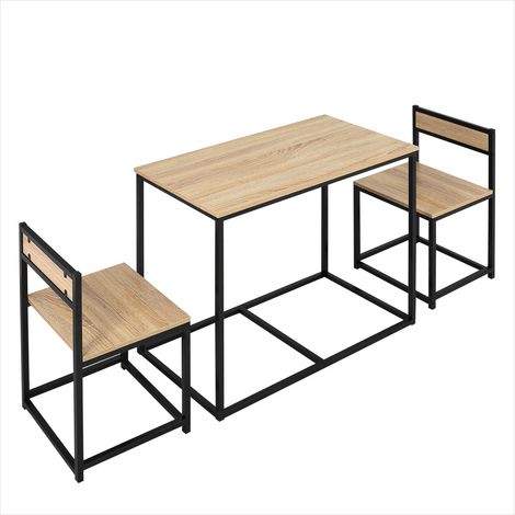 Ensemble table et chaises Table rectangulaire et 2 chaises métal (1/5)