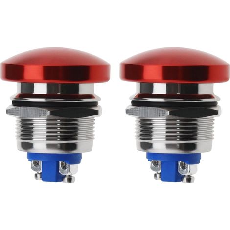 Lot de 2 boutons poussoirs ronds étanches en alliage d'aluminium pour voiture, VUS, camion, camping-car, bateau - 22 mm (1/5)