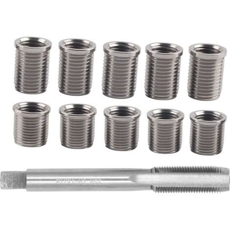 Attrezzo per la riparazione della filettatura della candela, bullone M10x1.0 + maschio M12x1.0, kit di accessori per auto -Crezuo