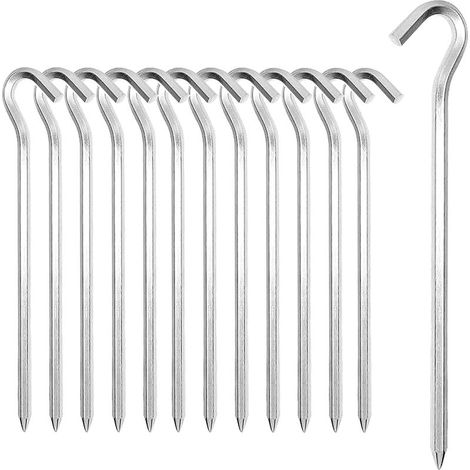 Heringe – Aluminiumlegierung, 6 mm x 18 cm – Rutschfester Haken – Für Camping, Festivals und Angeln – 12er-Pack (1/5)