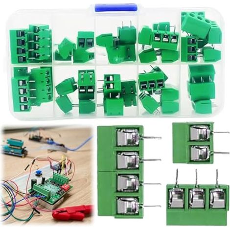 50 Paires Connecteurs de Bornier à Vis, PCB Connecteurs de Bornier à Vis, Mount Screw Terminal Block, 5 mm - 2/3 / 4 Terminal Block Connecteur (1/5)