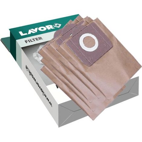Lavorwash 5 Stück Ersatz-Papierfilterbeutel für Staubsauger 20P/20X/30X (5.212.0016 – 20P/20X)