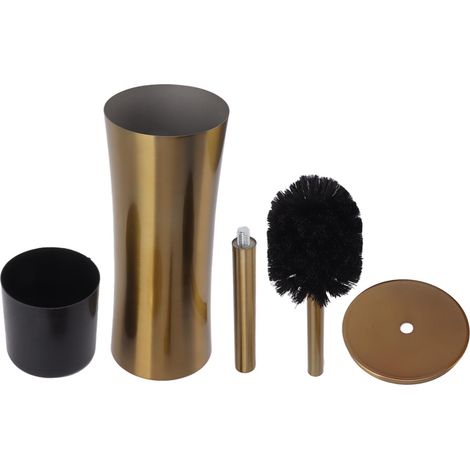 Goldenes Edelstahl-Toilettenbürsten-Set mit elegantem Halter für das Badezimmer (1/5)