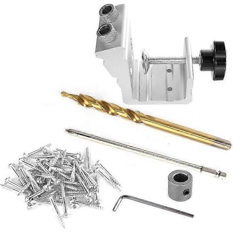 Kit de perçage et de repérage de trous pour tourillons en bois 3 en 1 (1/5)