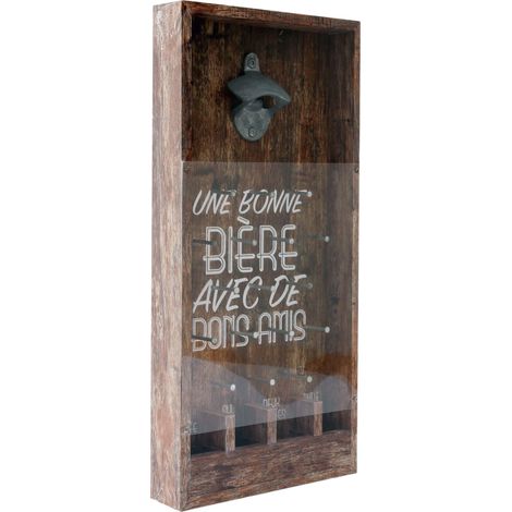 Décapsuleur en MDF et fer 19 x 40 cm