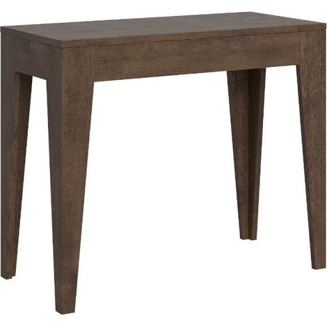 Console extensible bois marron 8 personnes 42 à 198cm Kanda-Support 4 pieds (1/5)