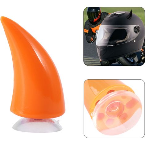 Casque de moto avec cornes de diable et ventouses, accessoires décoratifs orange (1/5)
