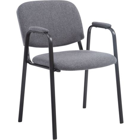 CLP – Chaise de bureau rembourrée en tissu – Cadre métallique – Confort optimal – Hauteur réglable 47 cm – Largeur 53 cm – Charge max 120 kg (1/7)