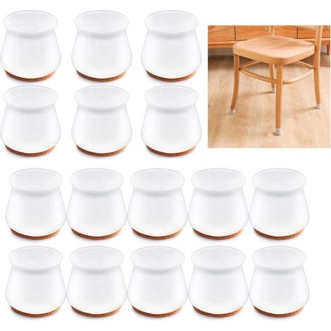 Patins de protection pour pieds de meubles en silicone/feutre, 18-25 mm, lot de 16 (1/4)