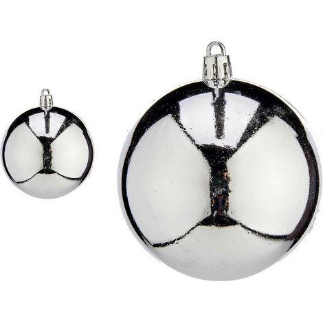 Weihnachtsbaumkugeln Krist+ K1912475-3 Silberfarben Kunststoff Ø 8 cm 16 Stück